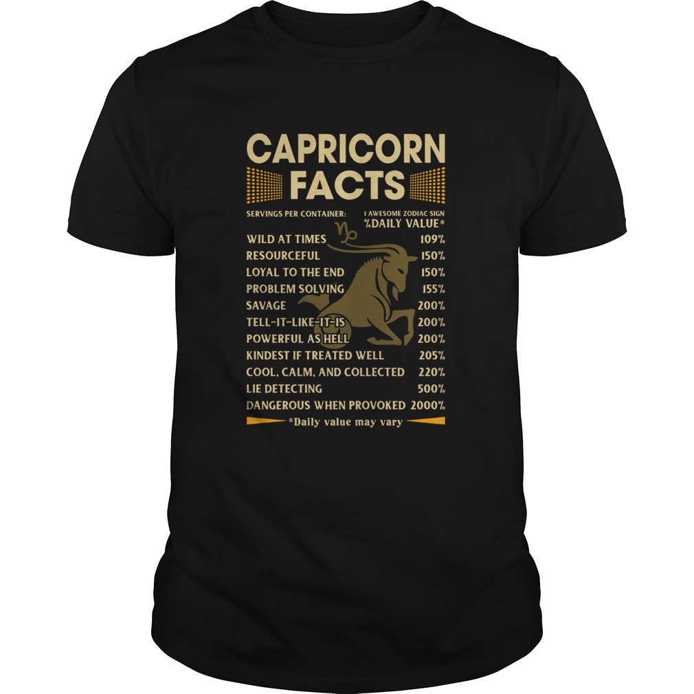 Capricorn Facts Serving per container Daily Value shirt Capricorn Facts Serving per container Daily Value shirt
