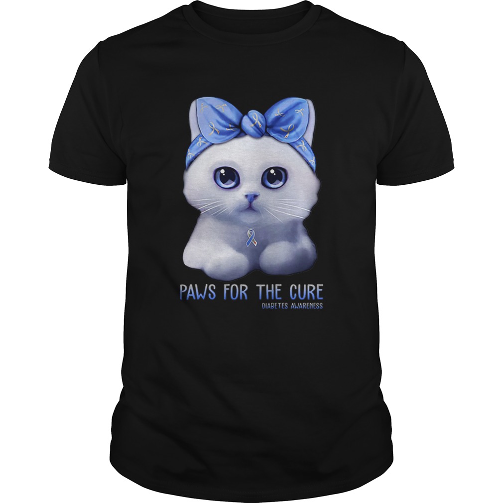 Cat paws for the cure Diabetes Awareness Month shirt Cat paws for the cure Diabetes Awareness Month shirt