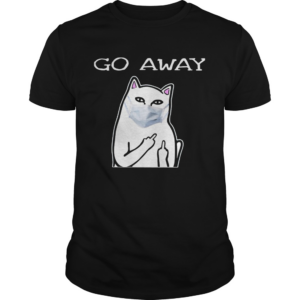 Cat white mask go away shirt