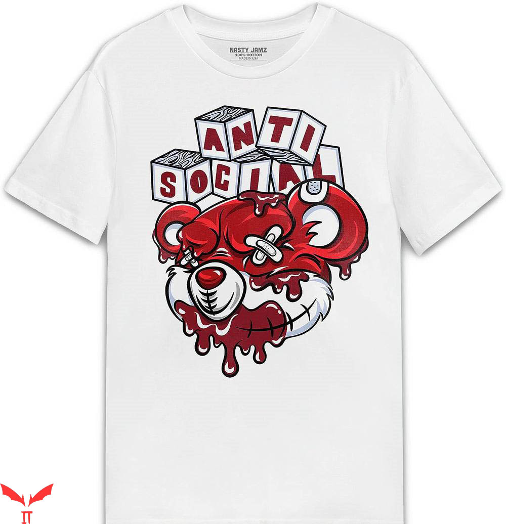Cherry 11s T-Shirt Anti Social Bear Dripping T-Shirt Cherry 11s T-Shirt Anti Social Bear Dripping T-Shirt