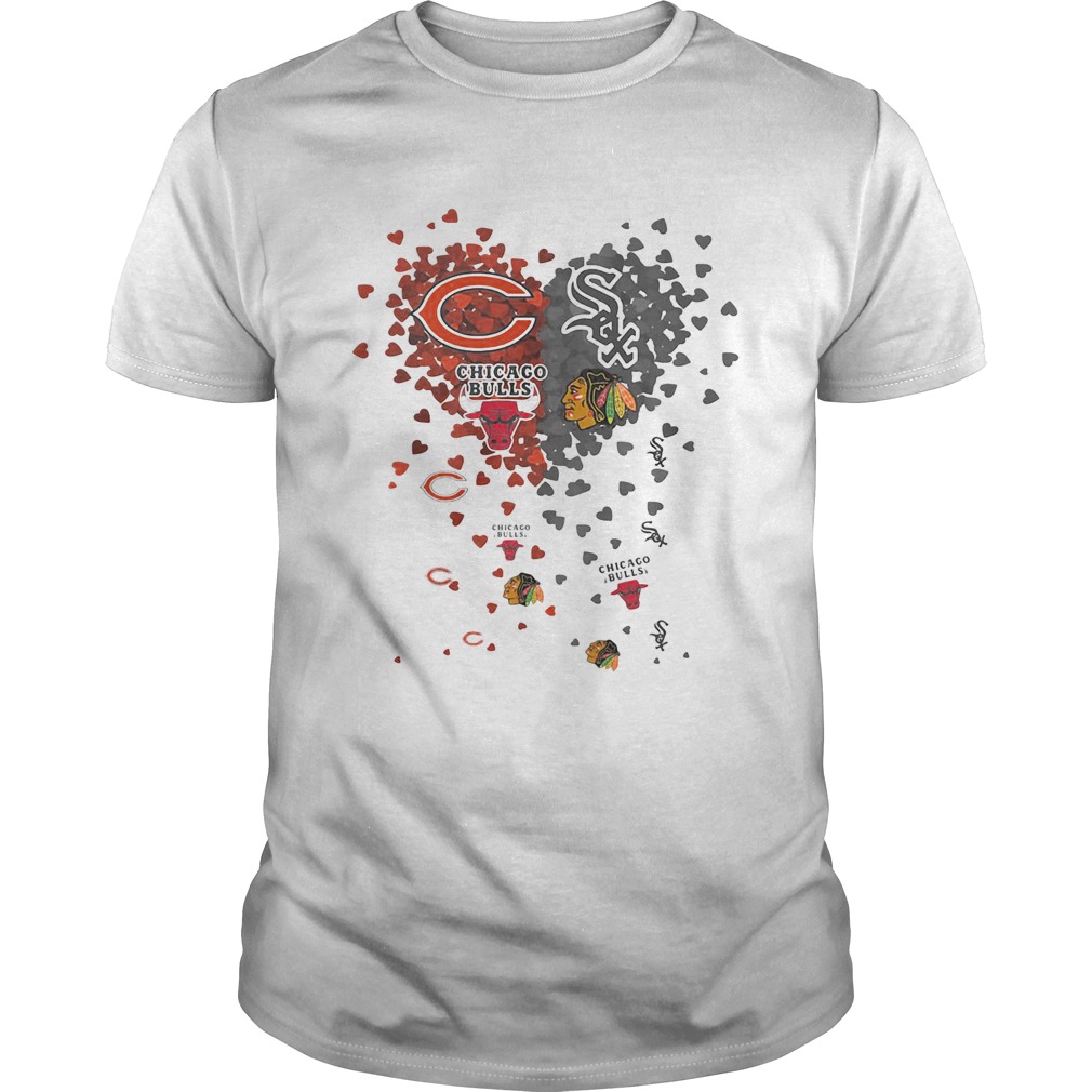 Chicago Bears Chicago White Sox Chicago Bulls Chicago Blackhawks love shirt Chicago Bears Chicago White Sox Chicago Bulls Chicago Blackhawks love shirt