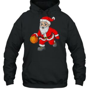 Christmas Santa Claus Dribbling A Basketball Xmas shirt 3