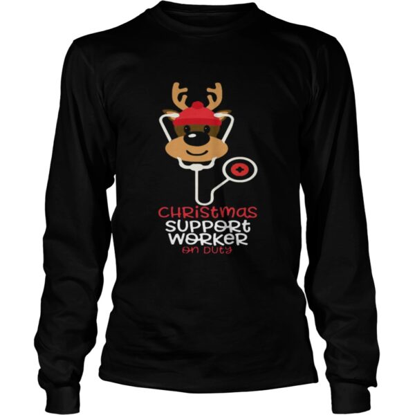 Christmas Support Worker Reindeer Nurse On Duty shirt