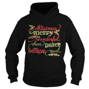 Christmas merry wonderful cheer peace believe noel shirt