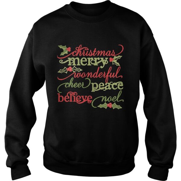 Christmas merry wonderful cheer peace believe noel shirt