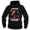 Coffee Because Murder Is Wrong Christmas Black Cat shirt