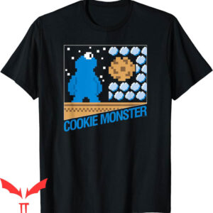 Cookie Monster Birthday T-Shirt Sesame Street 8-Bit