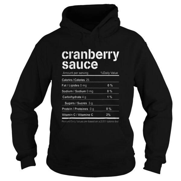 Cranberry Sauce Funny Christmas Food Nutrition Facts shirt