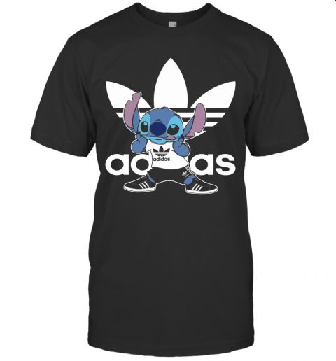 Cute Sporty Stitch Disney X Adidas Mashup T-Shirt Cute Sporty Stitch Disney X Adidas Mashup T-Shirt