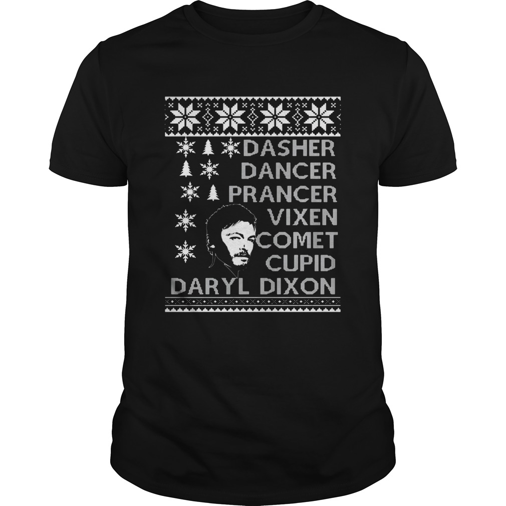 Dasher Dancer Prancer Vixen Comet Cupid Daryl Dixon Christmas shirt Dasher Dancer Prancer Vixen Comet Cupid Daryl Dixon Christmas shirt