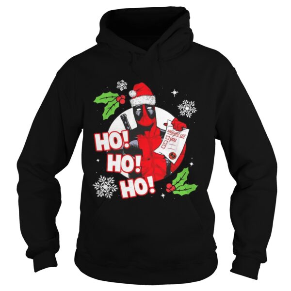 Deadpool Ho Ho Ho Naughty List Merry Christmas shirt