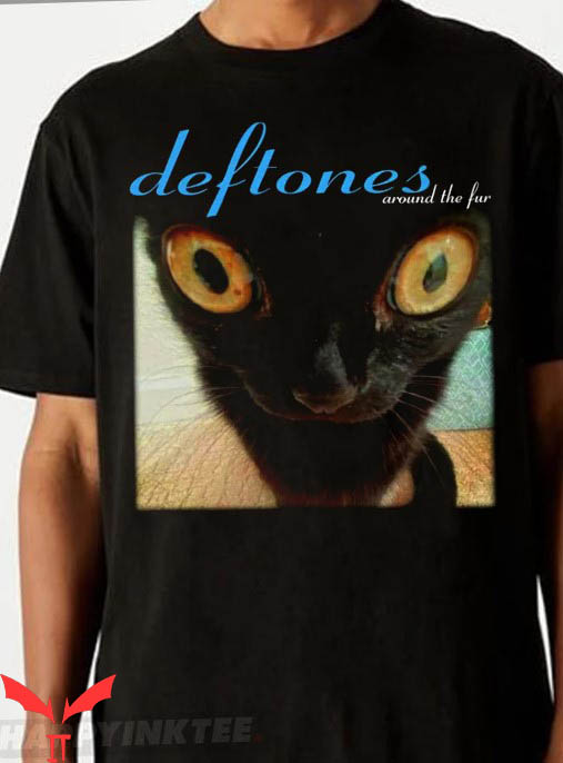 Deftones Cat T-Shirt Around The Fur T-Shirt Music Deftones Cat T-Shirt Around The Fur T-Shirt Music