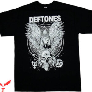 Deftones Cat T-Shirt Owl and Skull T-Shirt Music