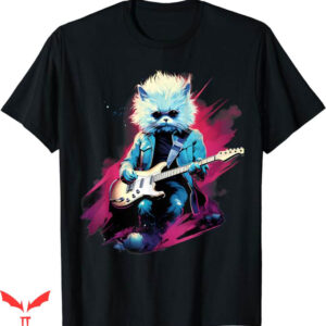 Deftones Cat T-Shirt Punk Rock Guitar Persian Cat T-Shirt