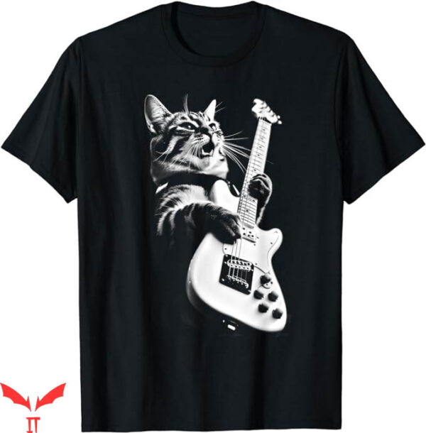 Deftones Cat T-Shirt Rock Cat Playing Guitar T-Shirt Music