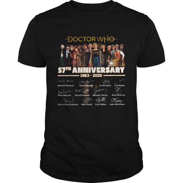 Doctor Who 57th anniversary 1963 2020 Characters signatures shirt