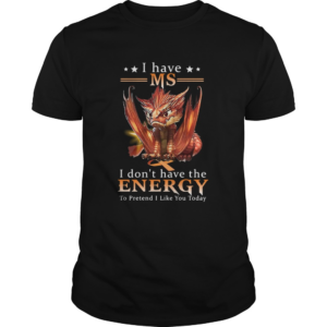 Dragon I Have MS I Dont Have The Energy To Pretend I Like You Today shirt
