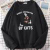 Easily Distracted By Cats Funny Cat Sweatshirt