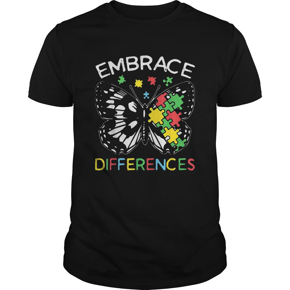 Embrace Differences Autism Butterfly Puzzle Piece shirt Embrace Differences Autism Butterfly Puzzle Piece shirt