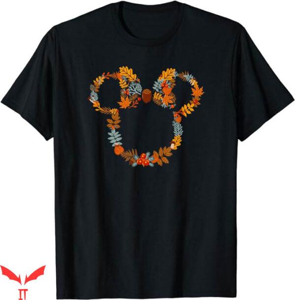 Embroidered Disney T-Shirt Autumn Foliage Mickey Ears TShirt