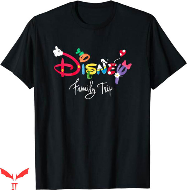 Embroidered Disney T-Shirt Character Letters Disney T-Shirt