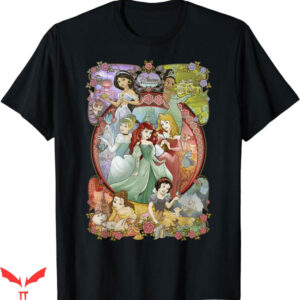 Embroidered Disney T-Shirt Disney Princess Cartoon T-Shirt