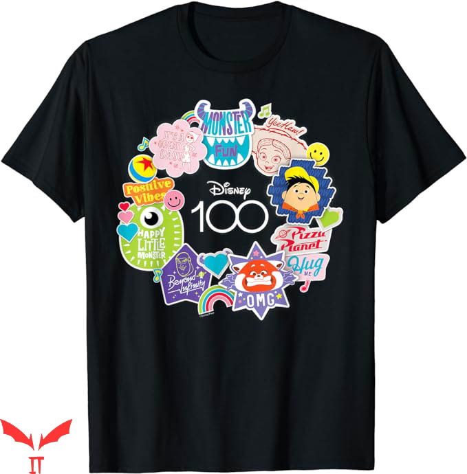 Embroidered Disney T-Shirt Happy Faces Sticker Circle TShirt Embroidered Disney T-Shirt Happy Faces Sticker Circle TShirt