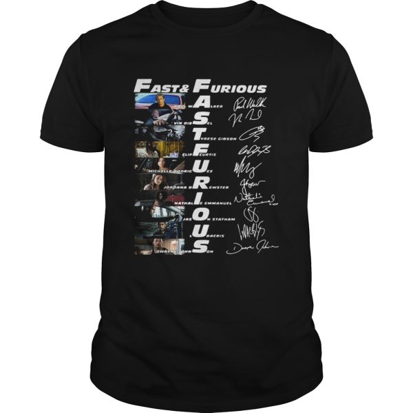 Fast And Furious Paul Walker Vin Diesel Tyrese Gibson Signatures shirt