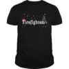 Firefighter Christmas Santa Hat Holiday TShirt