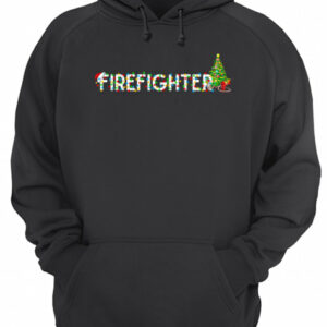 Firefighter Christmas Tree Santa Claus Gift T Shirt 3