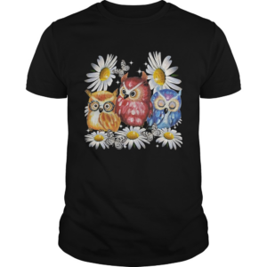 Flowers daisy butterflys owls shirt