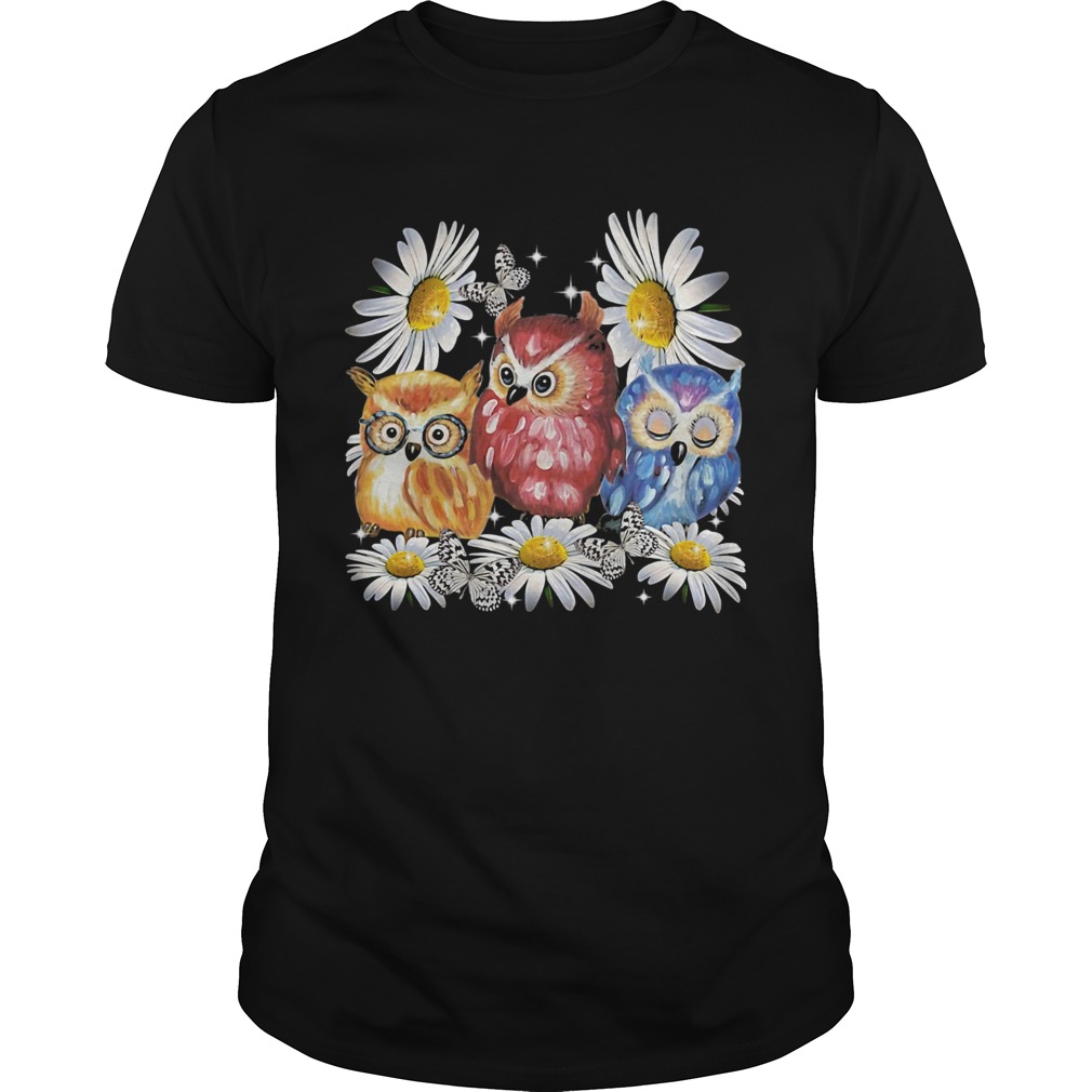 Flowers daisy butterflys owls shirt Flowers daisy butterflys owls shirt