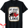 Football For Moms T-Shirt My Heart Is On The Line Offensive