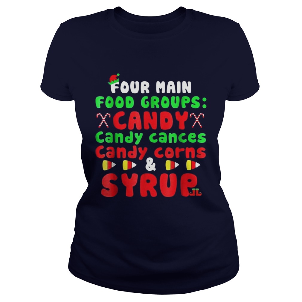 Four Main Food Groups Elf Buddy Christmas Pajama TShirt Four Main Food Groups Elf Buddy Christmas Pajama TShirt