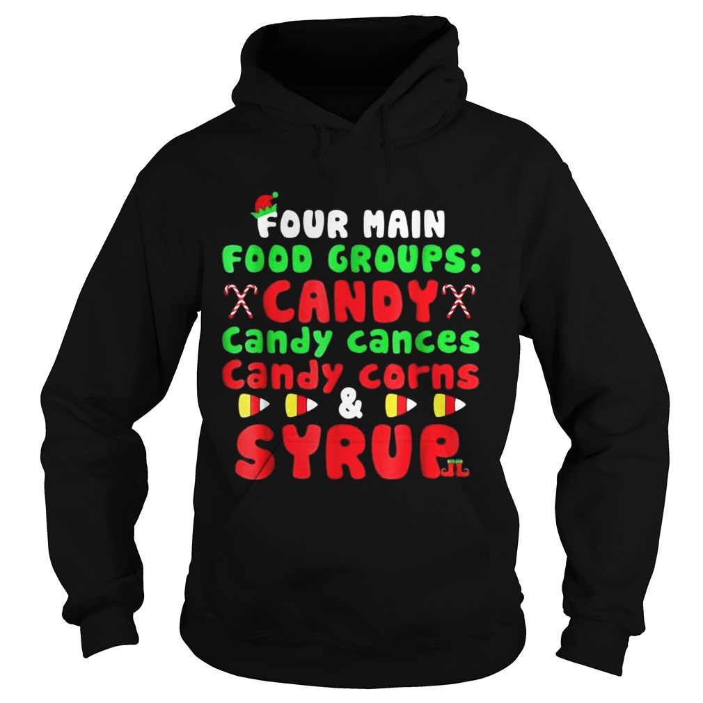 Four Main Food Groups Elf Buddy Christmas Pajama TShirt Four Main Food Groups Elf Buddy Christmas Pajama TShirt