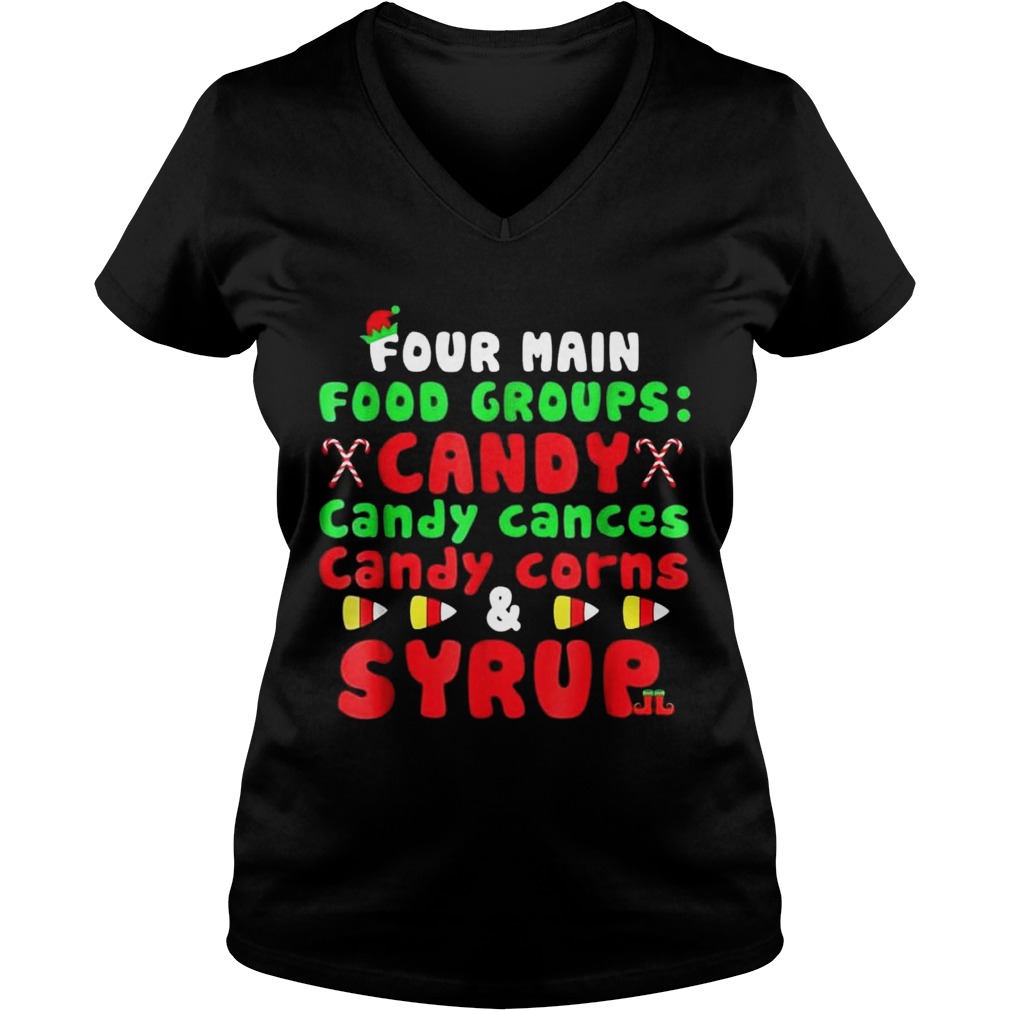 Four Main Food Groups Elf Buddy Christmas Pajama TShirt Four Main Food Groups Elf Buddy Christmas Pajama TShirt