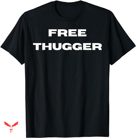 Free Thug T-shirt Black White Text Free Thug T-shirt Black White Text