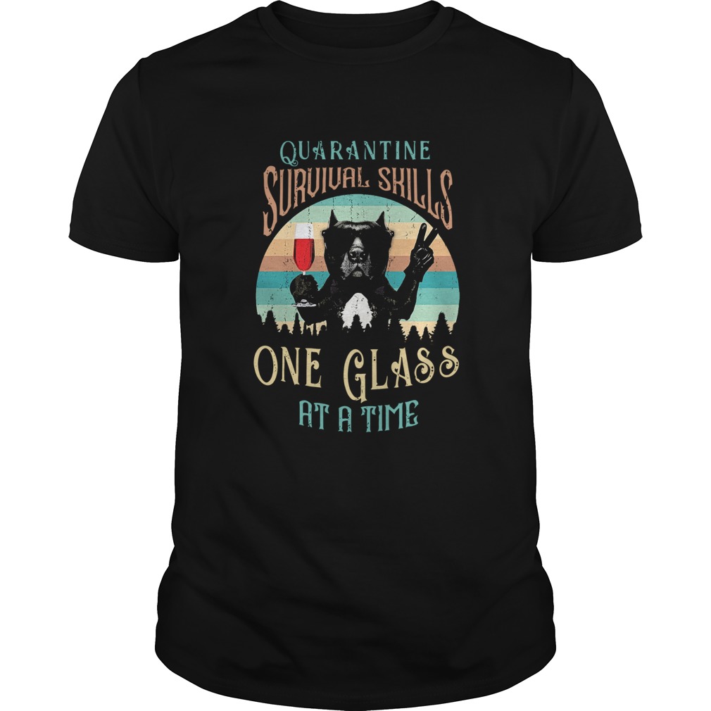 French bulldog drink wine quarantine survival skills one glass at a time vintage shirt French bulldog drink wine quarantine survival skills one glass at a time vintage shirt