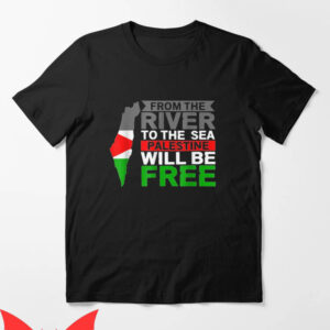 From The River To The Sea T-Shirt Classic Words Flag Map