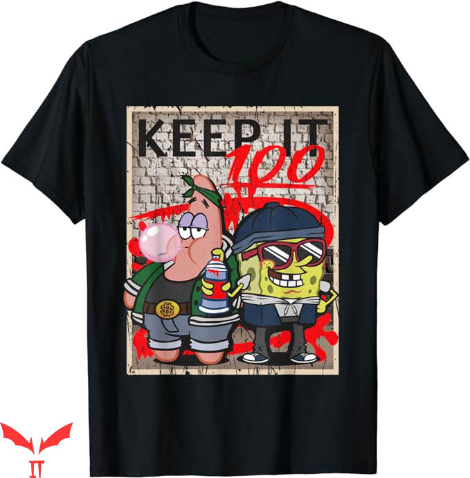 Gangsta Spongebob T-Shirt Patrick Keep It 100 Tee Trending Gangsta Spongebob T-Shirt Patrick Keep It 100 Tee Trending