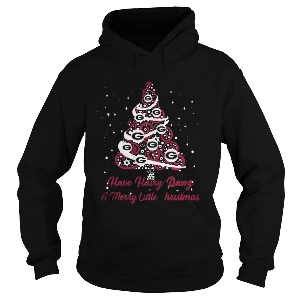 Georgia Bulldogs have Hairy Dawg a merry little Christmas Tree shirt Georgia Bulldogs have Hairy Dawg a merry little Christmas Tree shirt