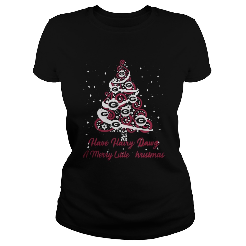 Georgia Bulldogs have Hairy Dawg a merry little Christmas Tree shirt Georgia Bulldogs have Hairy Dawg a merry little Christmas Tree shirt