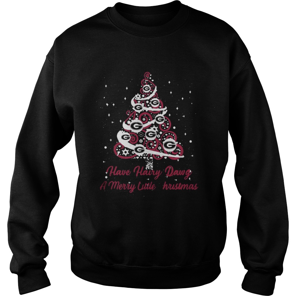 Georgia Bulldogs have Hairy Dawg a merry little Christmas Tree shirt Georgia Bulldogs have Hairy Dawg a merry little Christmas Tree shirt