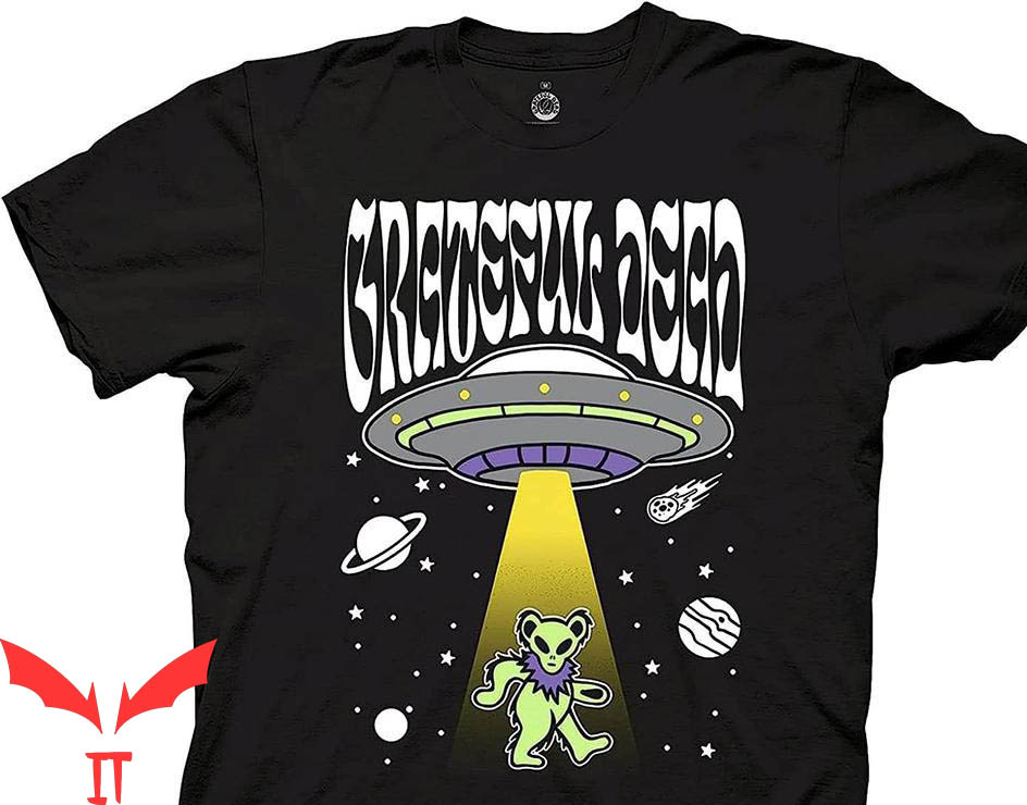 Grateful Dead Golf T-Shirt Bear UFO Shirt Grateful Dead Golf T-Shirt Bear UFO Shirt