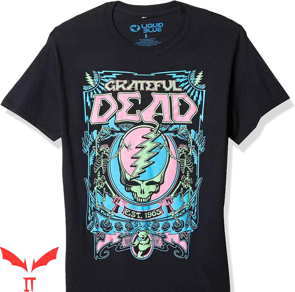 Grateful Dead Golf T-Shirt Dead SYF Blacklight Grateful Dead Golf T-Shirt Dead SYF Blacklight