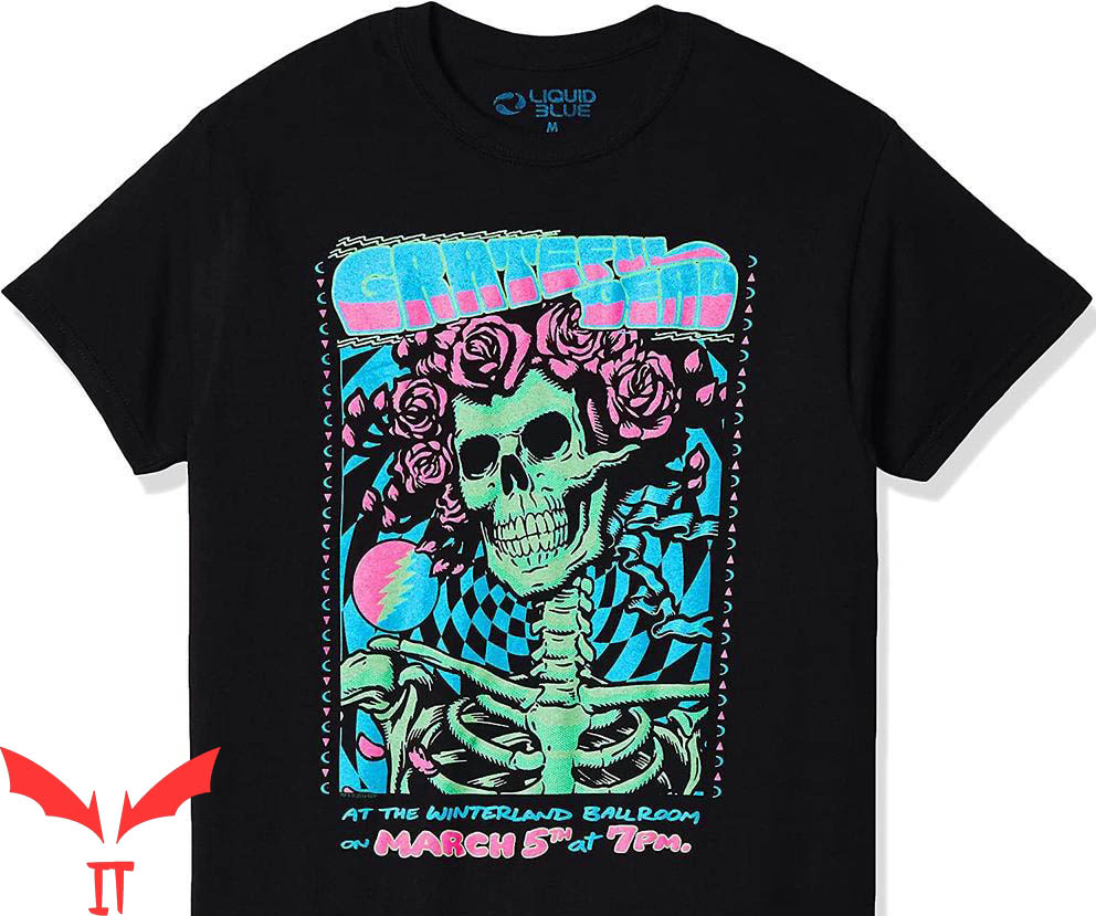 Grateful Dead Golf T-Shirt Gd Bertha Blacklight Grateful Dead Golf T-Shirt Gd Bertha Blacklight