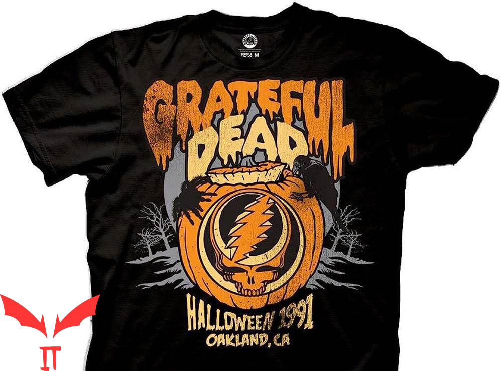 Grateful Dead Golf T-Shirt Halloween 1991 Oakland Pumpkin Grateful Dead Golf T-Shirt Halloween 1991 Oakland Pumpkin