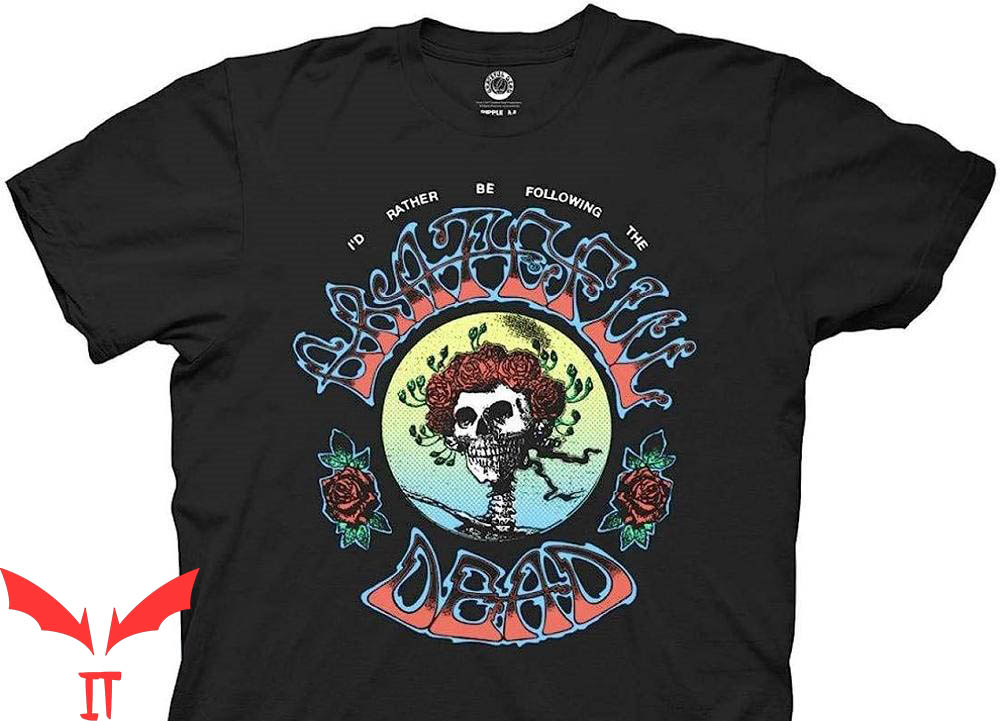 Grateful Dead Golf T-Shirt I'd Rather Be Following The Crew Grateful Dead Golf T-Shirt I'd Rather Be Following The Crew