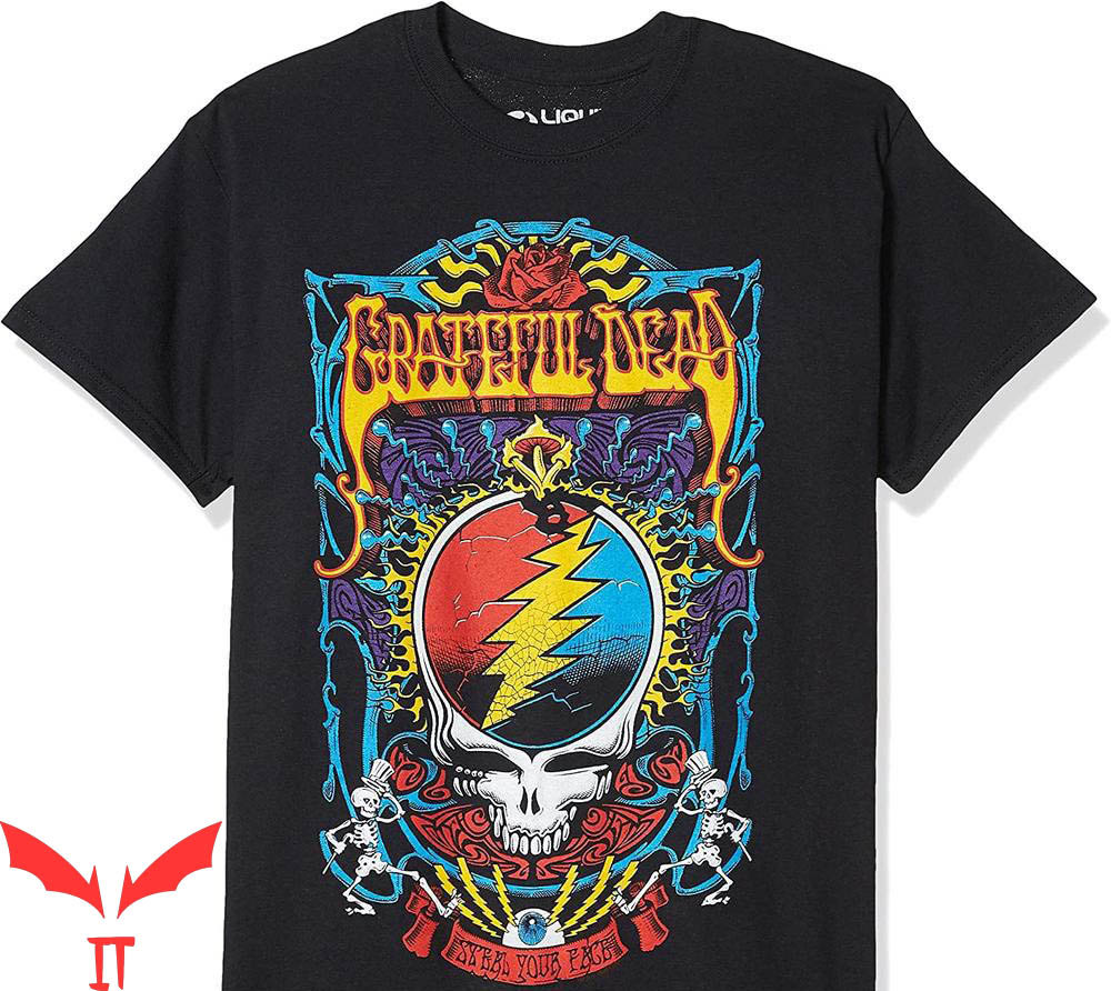 Grateful Dead Golf T-Shirt Steal Your Face Shirt Grateful Dead Golf T-Shirt Steal Your Face Shirt