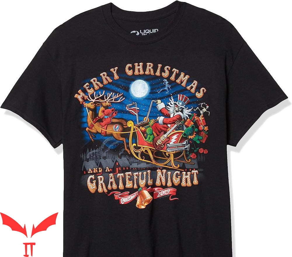 Grateful Dead Golf T-Shirt Steal Your Sleigh Christmas Grateful Dead Golf T-Shirt Steal Your Sleigh Christmas